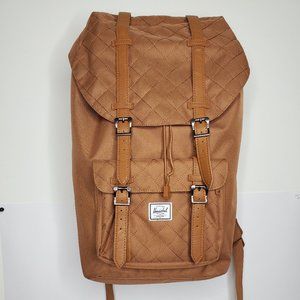 Herschel Little America Laptop Backpack, Caramel Quilted/Synthetic Leather 25.0L